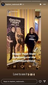 Stephen Nedoroscik reacts to a fan's support | Instagram@stephen_nedoroscik